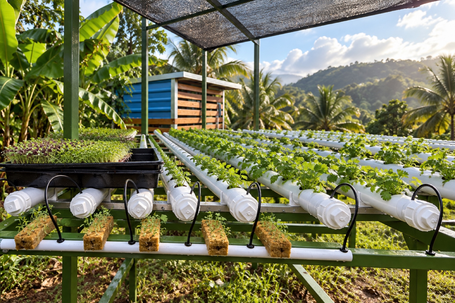 Cultivo hidropónico de MRC Greens and Sprouts en Puerto Rico